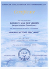 EAAP human factors specialist certificaat